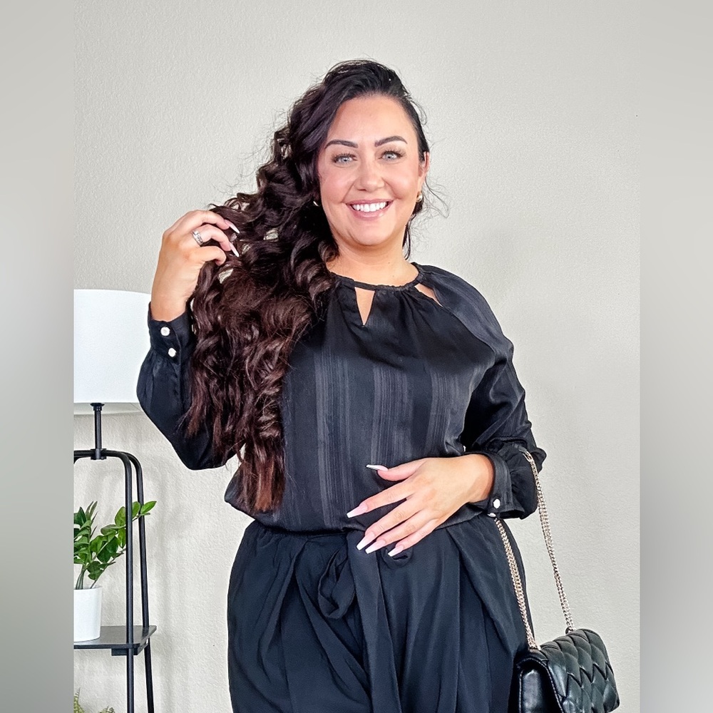 Business casual top with cut outs